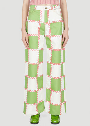 Ahluwalia Jade Wide Leg Jeans Green ahl0248010