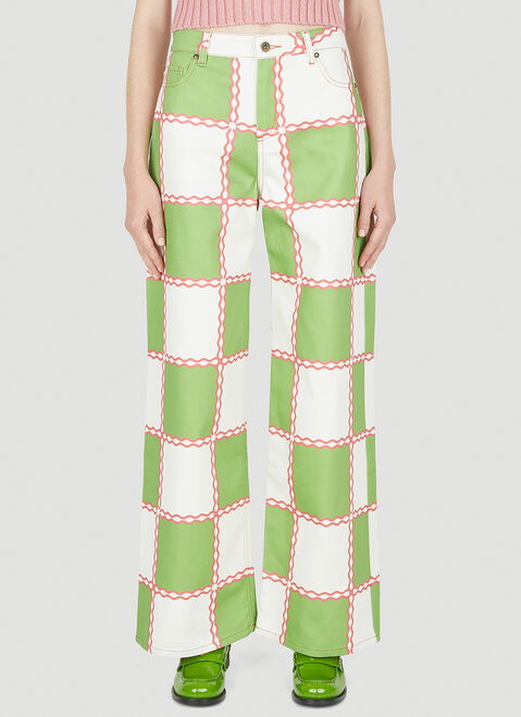 Ahluwalia Studio Jade Wide Leg Jeans White ahl0250008