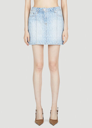 Versace Denim Jacquard Mini Skirt Black ver0250028