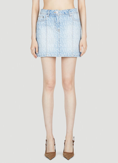Jil Sander Denim Jacquard Mini Skirt Blue jil0249004