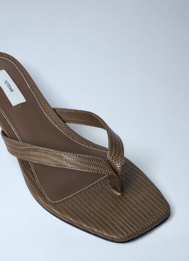 Lizard-Embossed Flip Flops TOTEME Lizard-Embossed Flip Flops Olive tot0261055