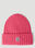 Moncler Logo Patch Beanie Hat Pink mon0252041