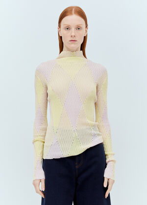 Acne Studios Argyle High-Neck Sweater Green acn0258003
