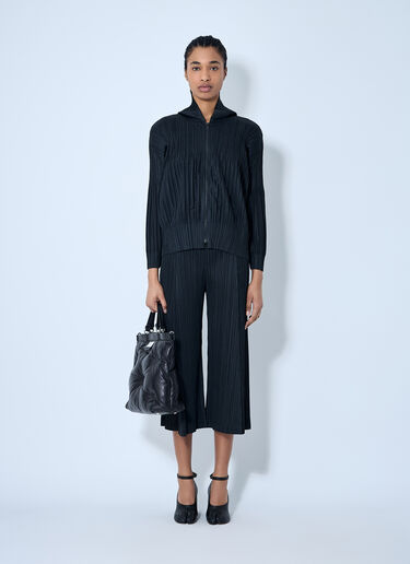 Pleats Please Issey Miyake Crop Thicker Pleated Pants Black plp0260005