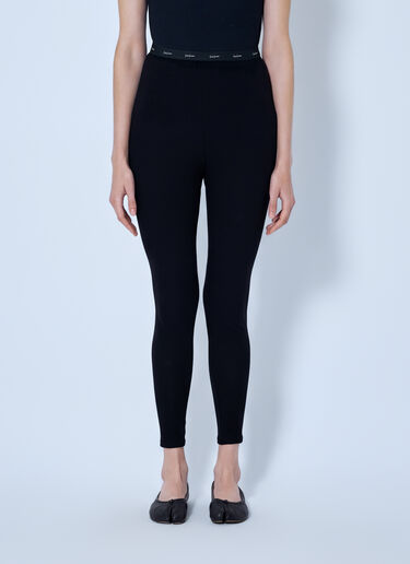 LN-CC® - Yohji Yamamoto: Basic Leggings - Black Yohji Yamamoto Basic Leggings Black yoy0263014