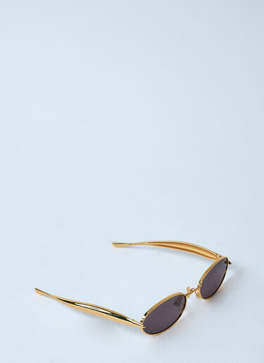 Bottega Veneta Sardine Oval Sunglasses Gold bos0259001