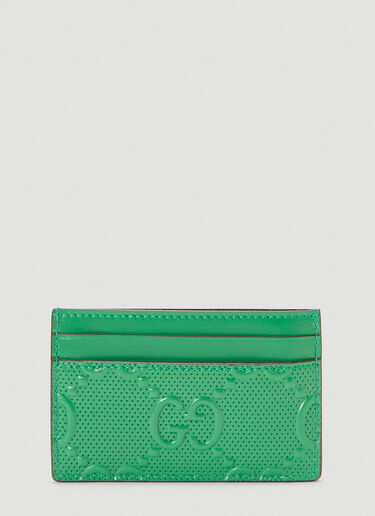 Gucci Perforated-Leather Card Holder Green guc0141023