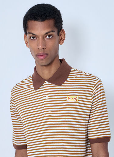 Marni Striped Polo Shirt Brown mni0164005
