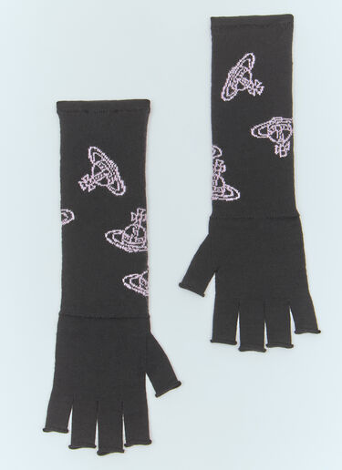 Vivienne Westwood Fingerless Orb Gloves Black vvw0158013