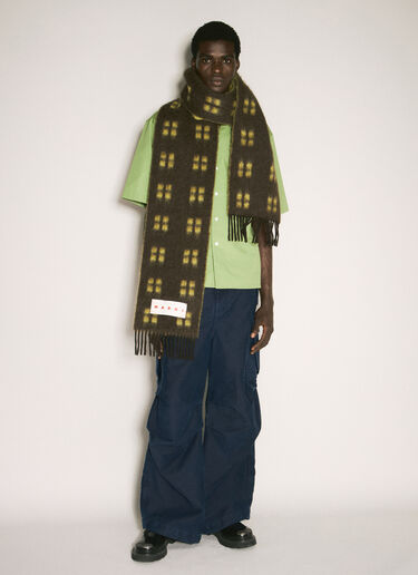 Marni Wool-Blend Scarf Brown mni0157013