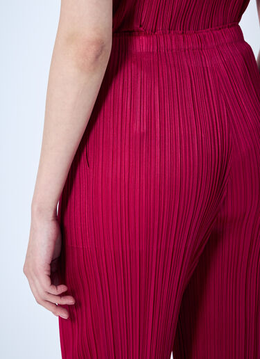 Pleats Please Issey Miyake Tapered Pleated Pants Red plp0259019