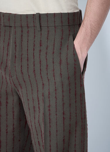 Burberry Striped Wool Tailored Pants Dark Brown bur0159016