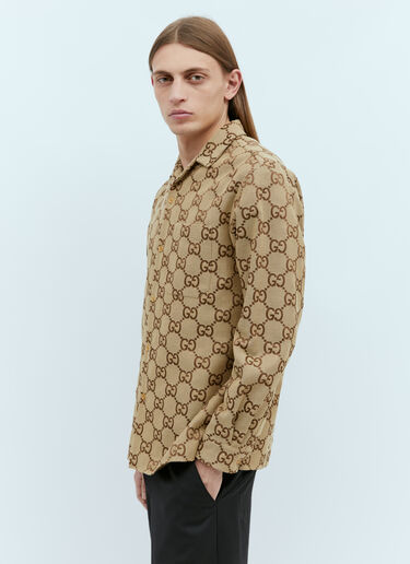 Maxi GG Canvas Overshirt Gucci Maxi GG Canvas Overshirt Beige guc0155043