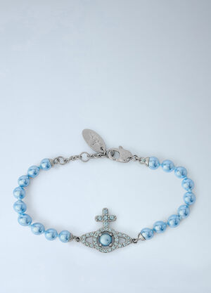 Vivienne Westwood Olympia Pearl Chain Bracelet Blue vvw0264028