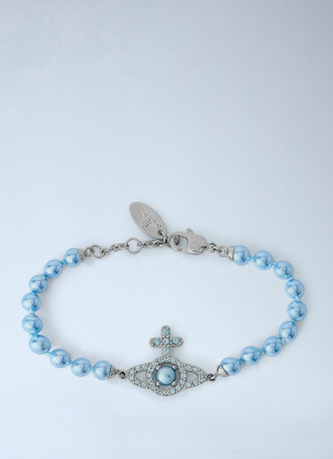 Vivienne Westwood Olympia Pearl Chain Bracelet Blue vvw0264028