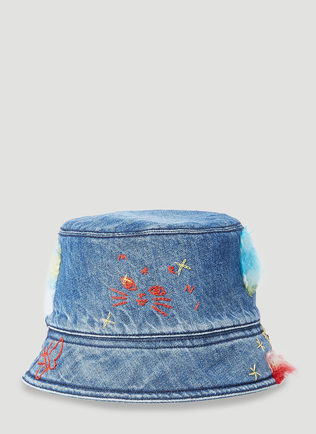 Marni Mohair-Patches Bucket Hat Pink mni0255017