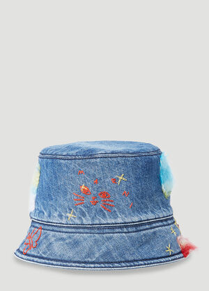 Marni Mohair-Patches Bucket Hat White mni0255024