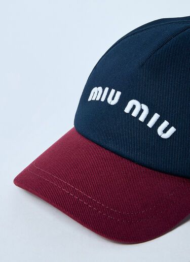 Miu Miu 로고 모티프 베이스볼 캡 네이비 miu0359006