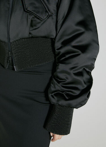 Dolce & Gabbana Short Duchesse Bomber Jacket Black dol0254023