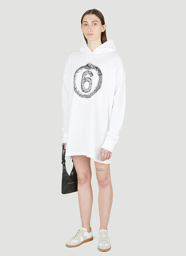 Ouroboros Hooded Dress MM6 Maison Margiela Ouroboros Hooded Dress White mmm0250005