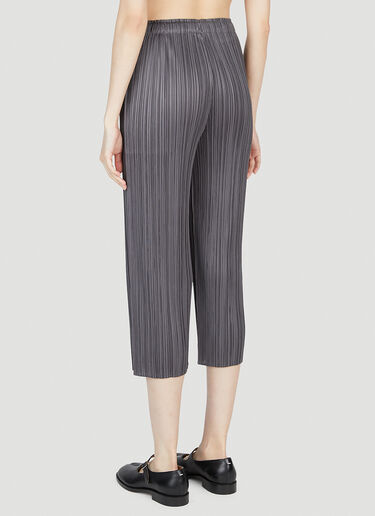 Pleats Please Issey Miyake Cropped Pleated Pants Grey plp0253014