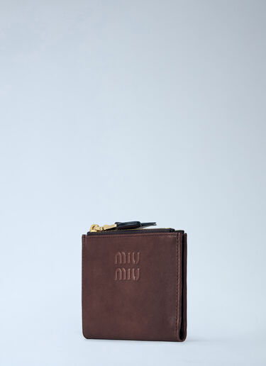 LN-CC® - Miu Miu: Small Nappa Leather Wallet - Brown Miu Miu Small Nappa Leather Wallet Brown miu0264209