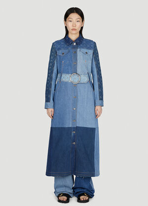Marine Serre Moon Print Denim Coat Blue mrs0252001