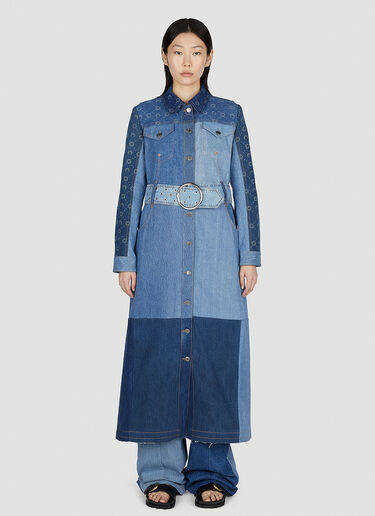 Marine Serre Moon Print Denim Coat Blue mrs0252001