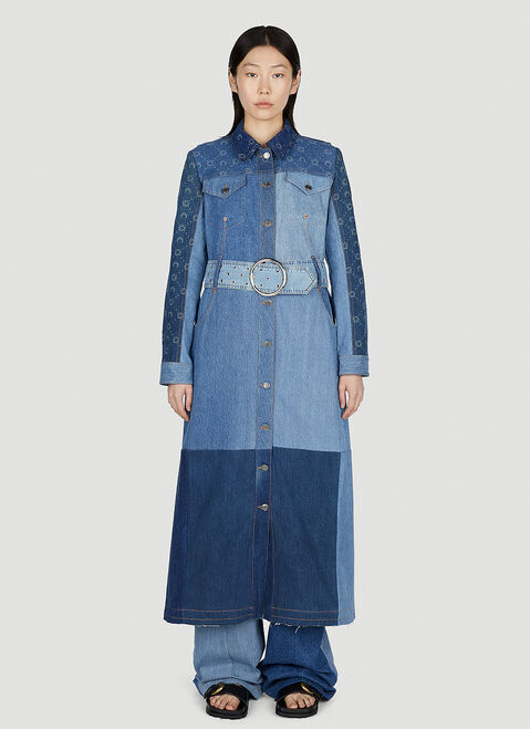 Marine Serre Moon Print Denim Coat Black mrs0254008