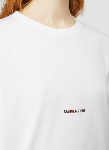 Saint Laurent 로고 T-셔츠 화이트 sla0231014
