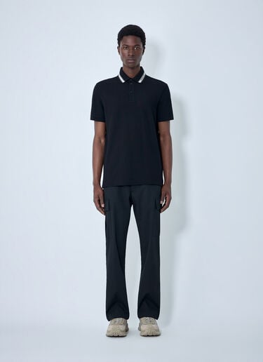 Moncler Striped Collar Polo Shirt Black mon0164027