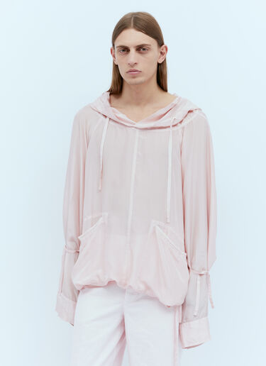 Dries Van Noten Silk Hooded Shirt Pink dvn0154019