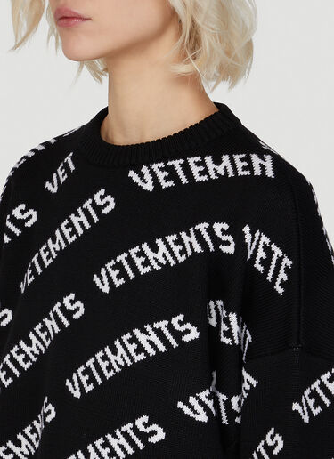 VETEMENTS Logo Print Sweater Black vet0247025