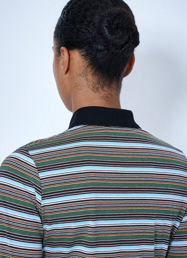 LN-CC® - Marni: Striped Long Sleeve Polo Shirt - Blue Marni Striped Long Sleeve Polo Shirt Blue mni0265009
