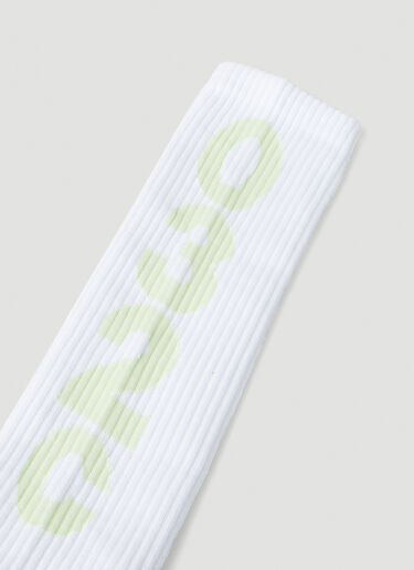 032c Logo Print Long Socks White cee0148015
