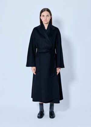 Max Mara Belted Cashmere Coat Black max0265025