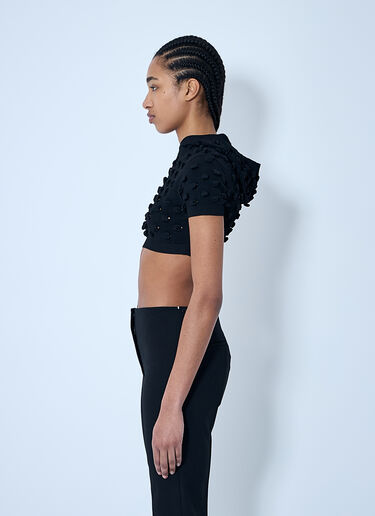 Sportmax フード付きオープンニットクロップトップ  ブラック spx0260009