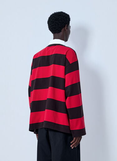 Balenciaga Striped Rugby T-Shirt Red bal0164009