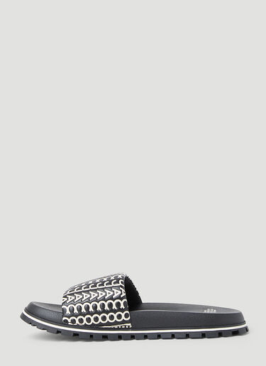 Marc Jacobs 字母花押拖鞋 黑色 mcj0251020