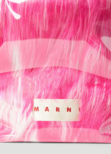Marni 컨테인드 인조 모피 토트백 핑크 mni0153031