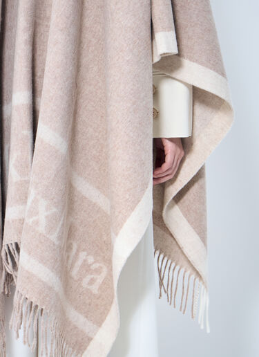 Max Mara Jacquard Wool Poncho Beige max0259023