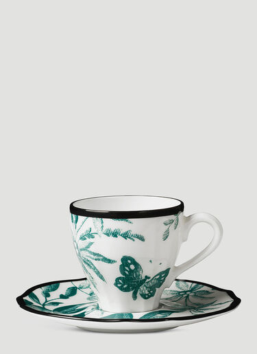 Gucci Herbarium Coffee Cup and Saucer Set Green wps0638365