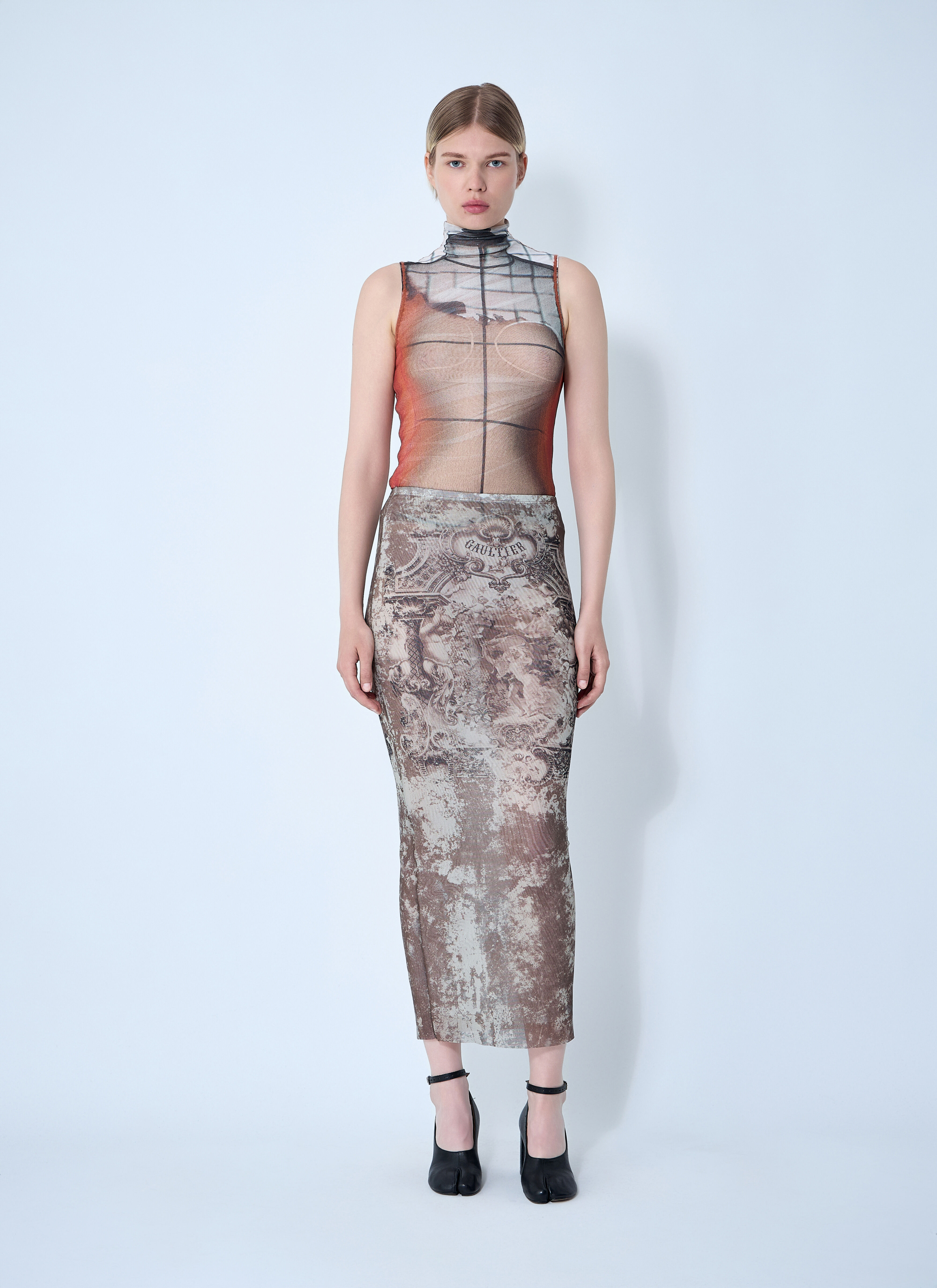Jean Paul Gaultier Women's' Fire Mesh Tank Top in Orange | LN-CC®