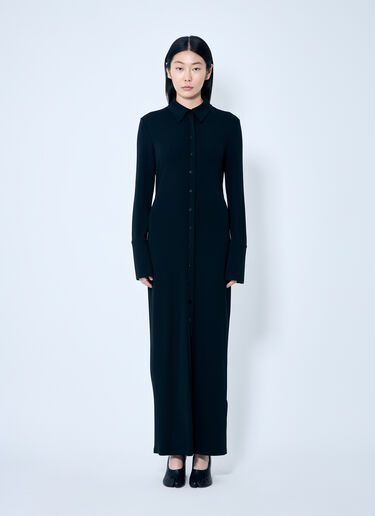 Sportmax Crepe Jersey Shirt Dress Black spx0259009