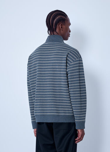 LN-CC® - Miu Miu: Striped Cotton Fleece Jacket - Grey Miu Miu Striped Cotton Fleece Jacket Grey miu0366011