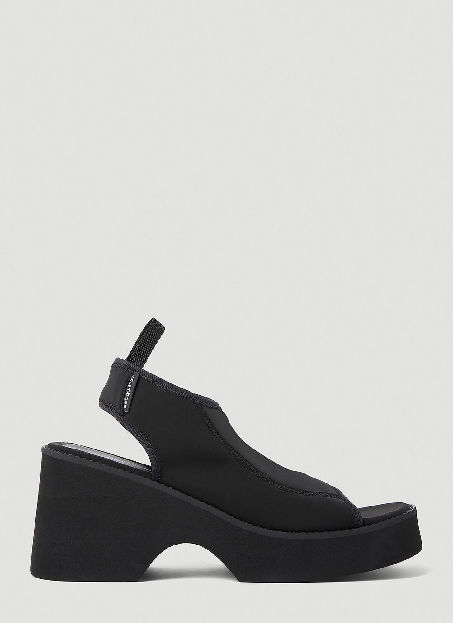 Shop Courrèges Wave Platform Sandals In Black