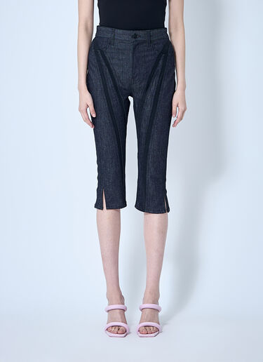 Mugler Capri Denim Cropped Pants Blue mug0259012