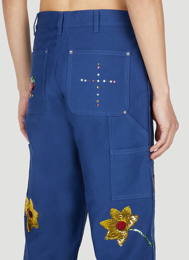 Sky High Farm Workwear Embroidered Cargo Pants Dark Blue skh0352008