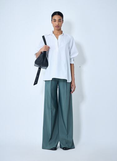 Max Mara High-Waisted Wide-Leg Trousers Green max0264005