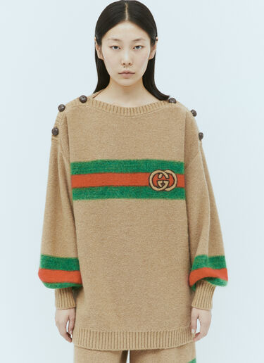Gucci Interlocking GG Wool Mohair Sweater Beige guc0253048